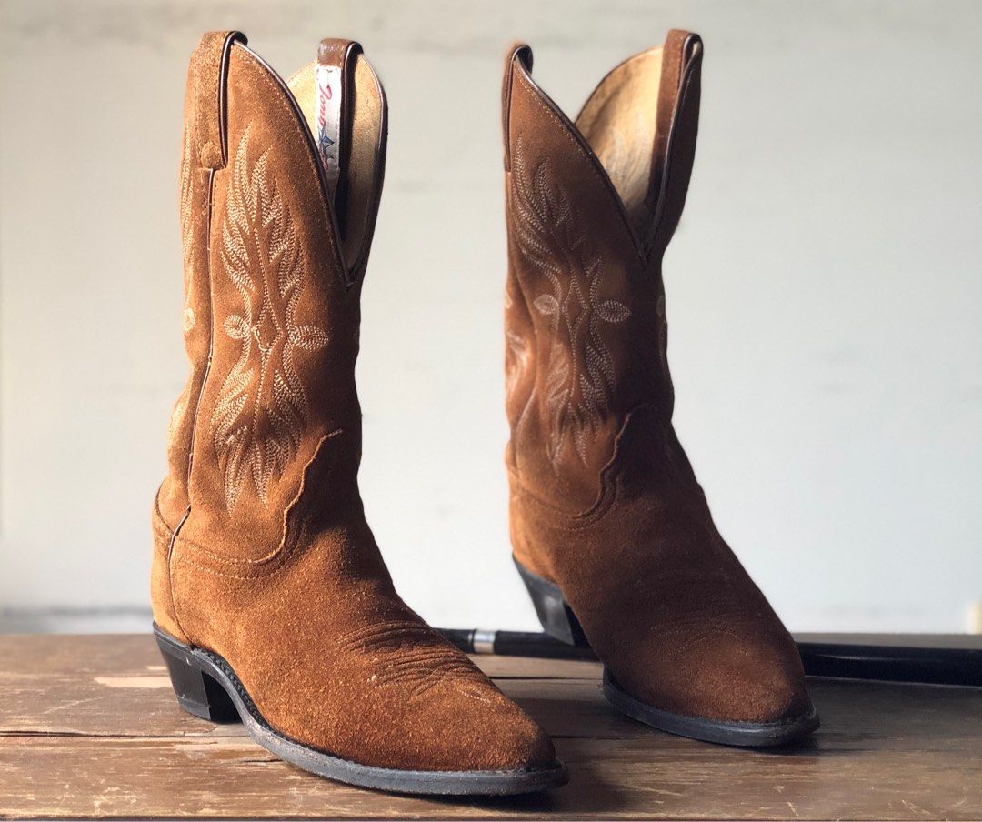 Tony lama suede cowboy boots outlet