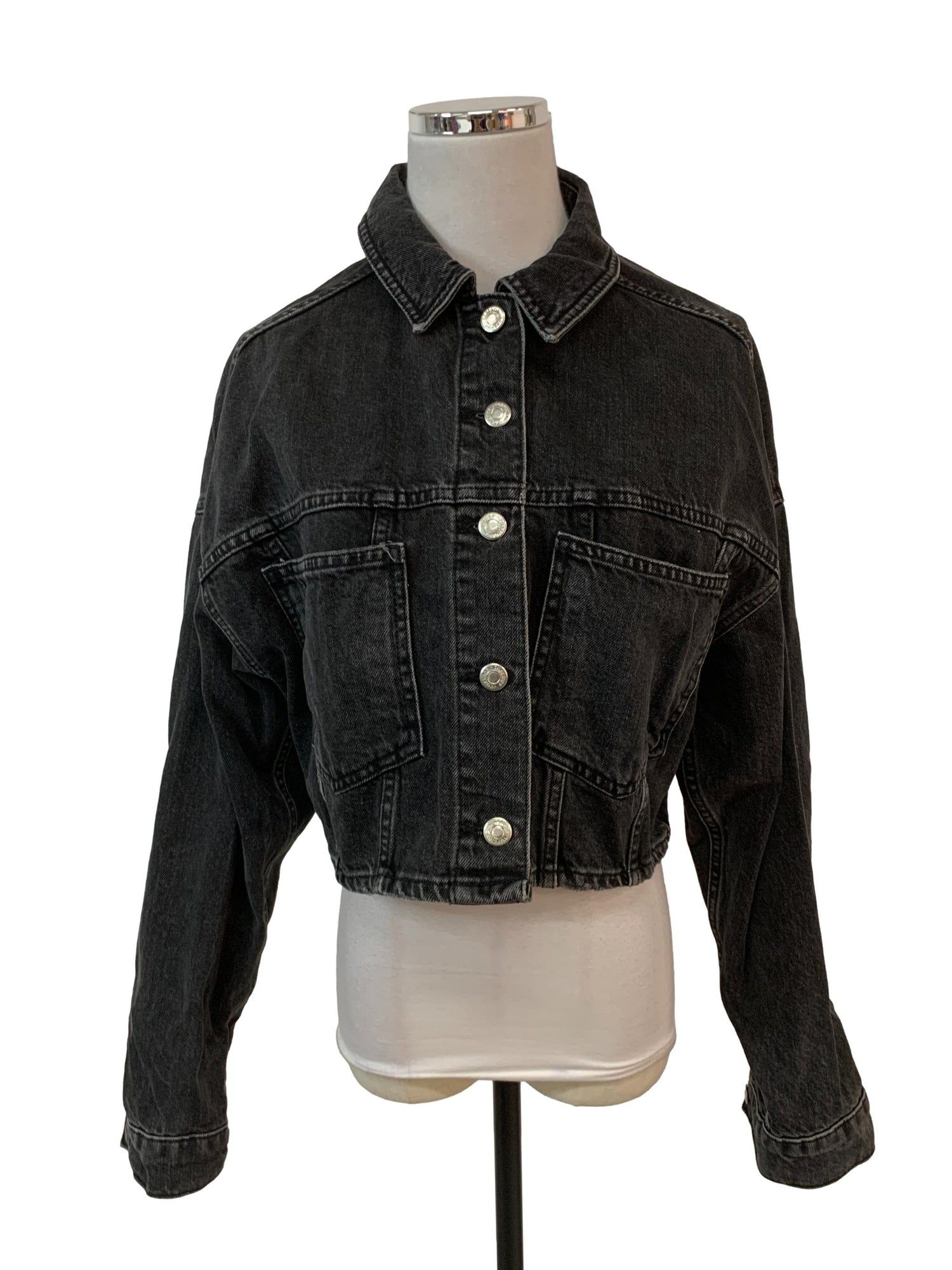 Topshop cropped denim new arrivals jacket black