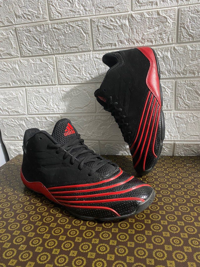 Adidas T-Mac 2.0 Restomod Basketball Shoes in Black/Core Black Size 8.0 | Leather