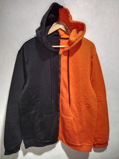 Two-tone Orange Zippered Hoodie