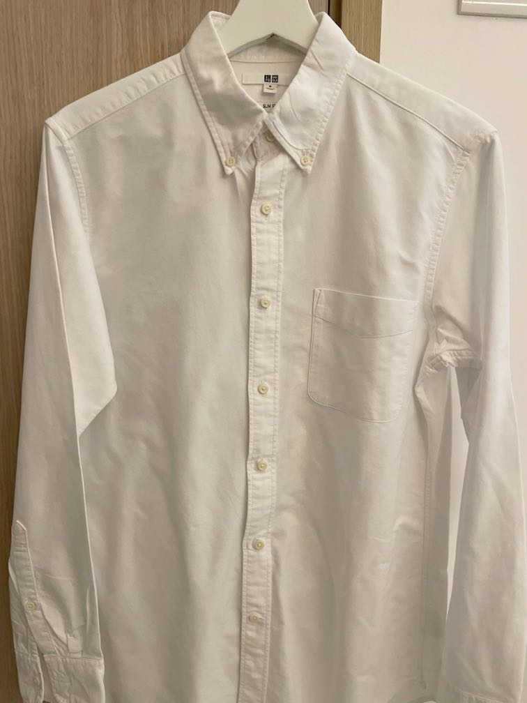 Uniqlo Oxford White Shirt, Men's Fashion, Tops & Sets, Formal Shirts on ...