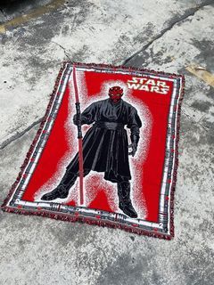(Vintage) 90’s Star Wars - Episode 1 - The Phantom Menace - Darth Maul - Woven Throw Rug Blanket by The Northwest Company