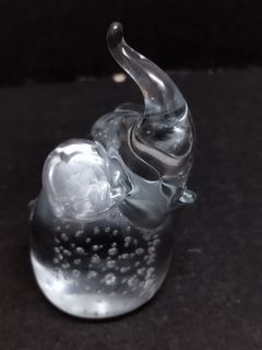 Vintage Hand Blown Clear Art Glass Mouse Figurine 5" T Controlled Bubbles 

murano