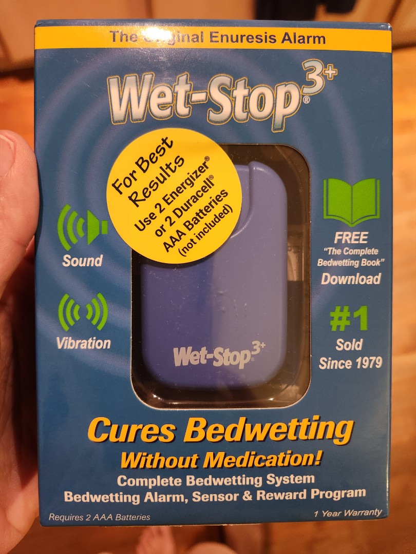 Wet-Stop 3 Blue Bedwetting Enuresis Alarm with Loud Sound and Strong  Vibration for Boys or Girls, Proven Solution for Bedwetters
