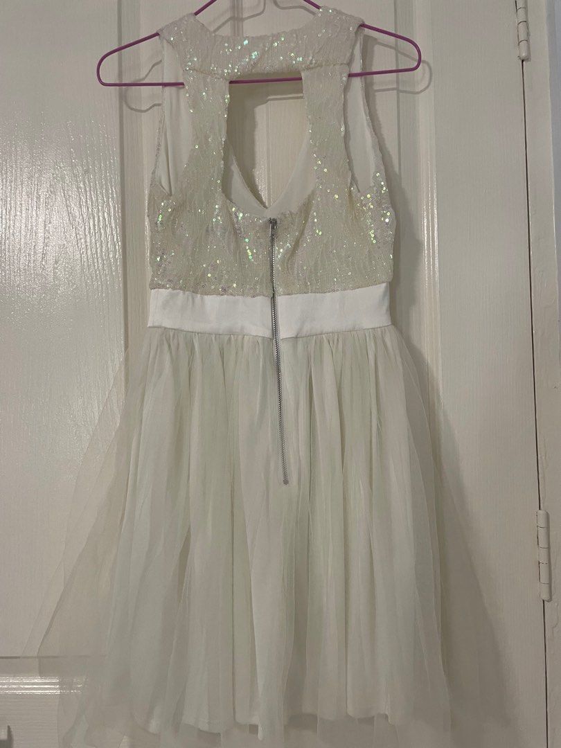 White sequin party dress, Women's Fashion, Dresses & Sets, Dresses on  Carousell