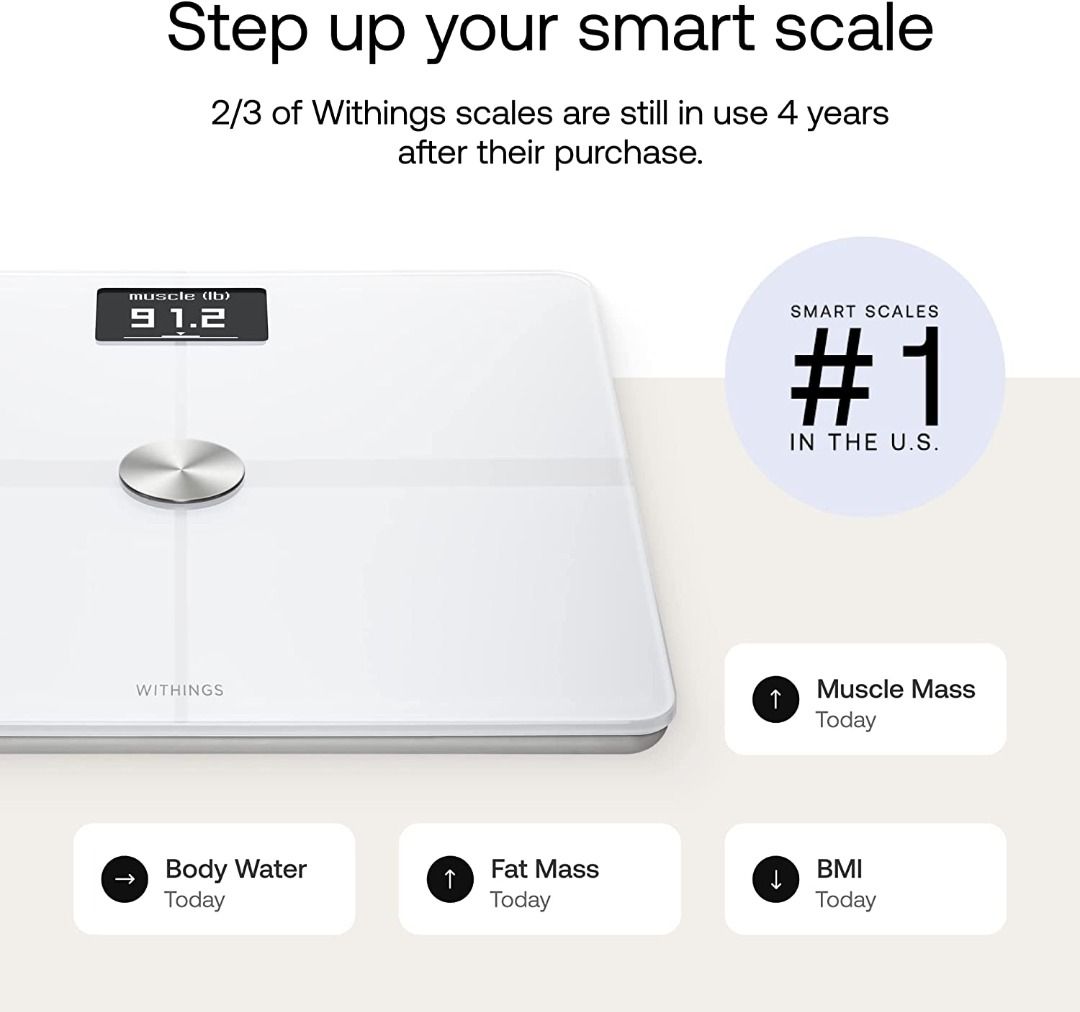 Withings Body+ Digital WiFi Smart Scale with Automatic Smartphone