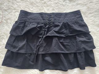 ZARA BASIC BLACK MINI SKIRT L