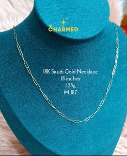 18K Saudi Gold Paperclip Necklace