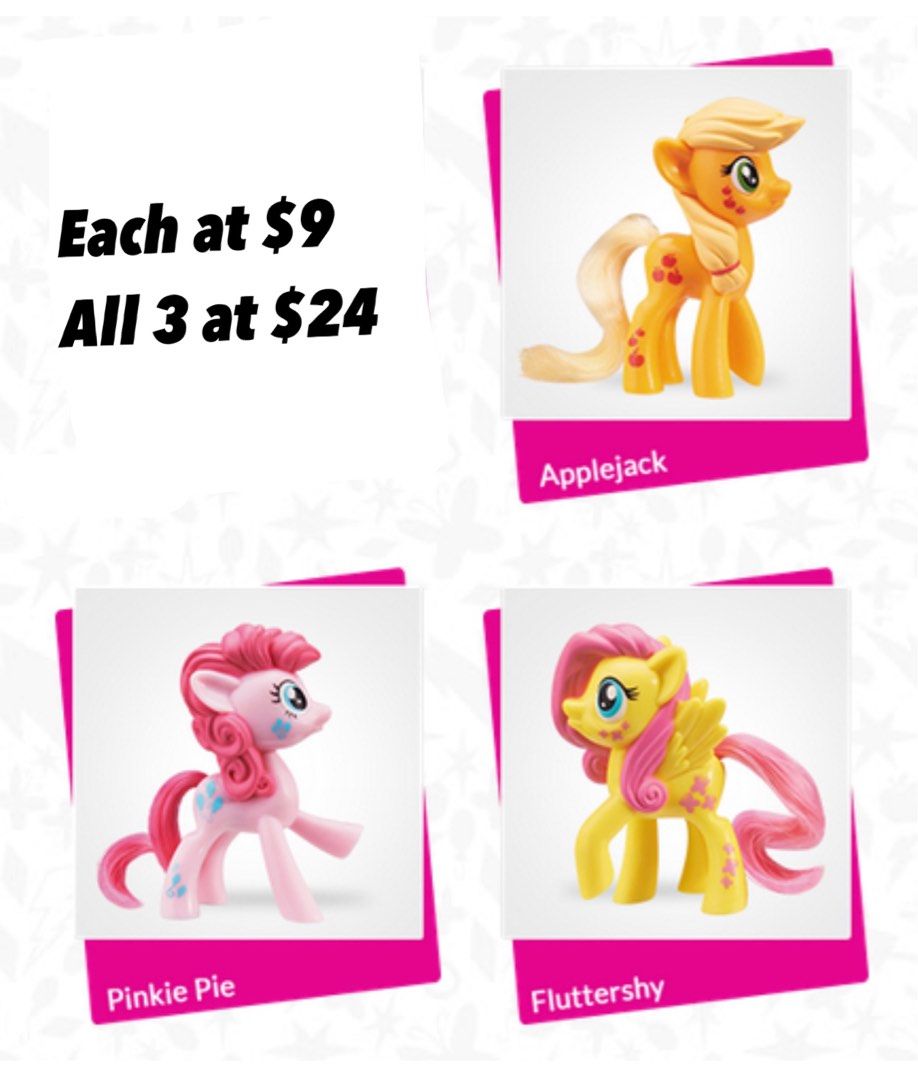 2015 McDonald's my little pony Pinkie Pie Applejack Fluttershy