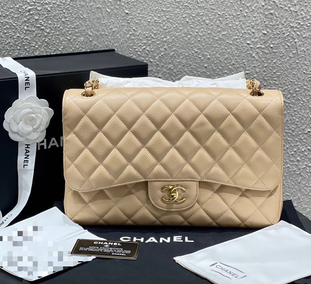 Chanel timeless clutch in beige caviar with shw, Luxury, Bags & Wallets on  Carousell