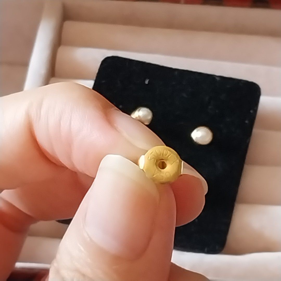 2 Pairs Studex USA Gold Mini Baby Earrings