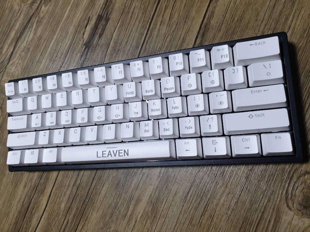 60 Mechanical Keyboard White Keys on Black Case on Carousell