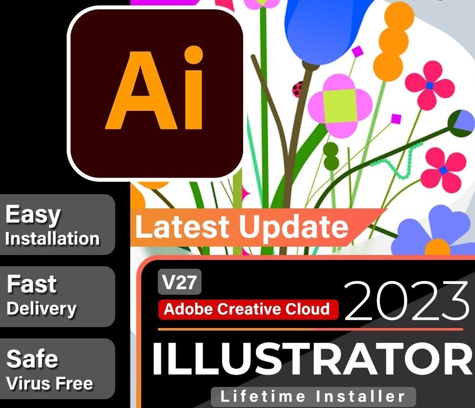 adobe illustrator ai, photoshop 2023 ps for windows or mac , office