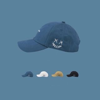 【 Gshop.】刺繡鴨舌帽男遮陽百搭棒球帽藍色日系帽子