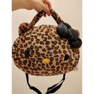 全新 Hello Kitty 豹紋 貓頭 斜背包 提包