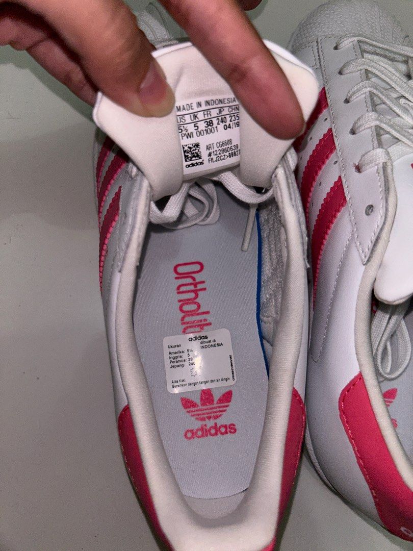 Adidas superstar 2025 white pink indonesia