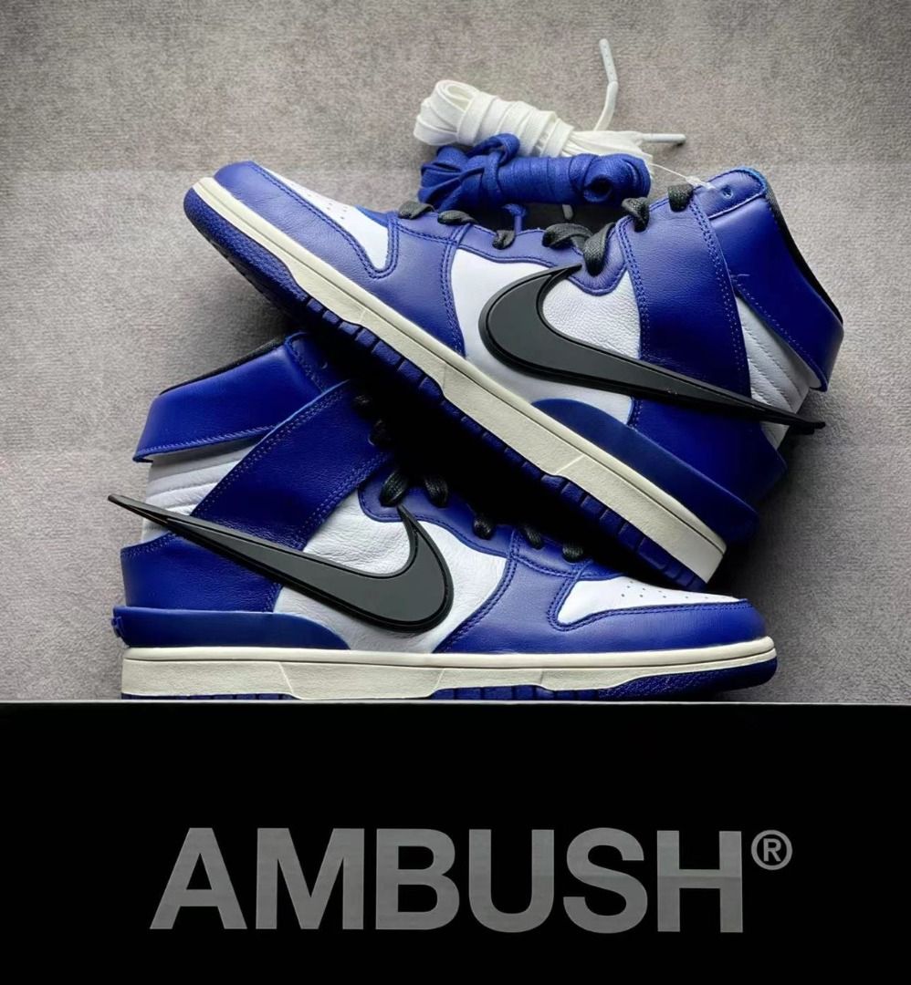 AMBUSH x Nike Dunk high deep royal耐磨防滑高幫板鞋, 男裝, 鞋, 波鞋