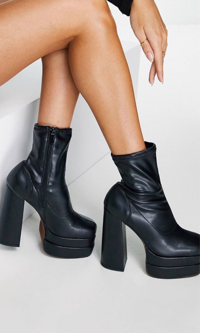 Asos black clearance platform boots