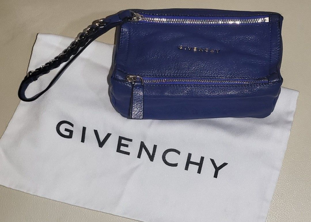 Authentic Givenchy Pandora Pouch #luxluve #luxsale (Category: Luxury Bags & Wallets) located in Quezon City. Submitted by ryrai (Listing ID 1233260135, Image 1). Description: Guaranteed Authentic Store-bought (Greenbelt 2014) Honest Flaw ● Stored leather smell ● Barely visible discoloration/darkening in some areas ● Deformed shape of bag and strap due to storage ● Minimal stains interior pocket ● Possibly in need OF BAG SPA but too lazy to do so 