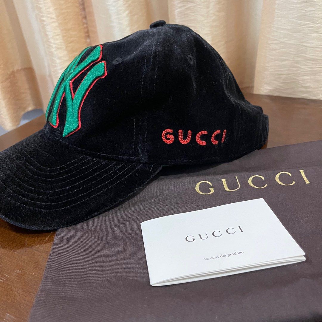 Gucci Pink NY Yankees Edition Velvet Cap Gucci