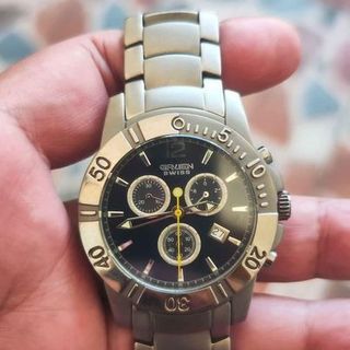 Authentic Titanium Gruen Swiss Quartz Watch