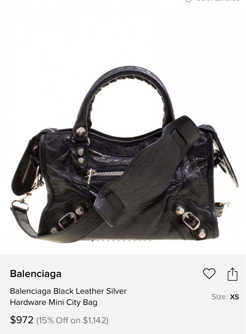 Balenciaga City Mini Black with Balenciaga Scarf, Luxury, Bags & Wallets on Carousell