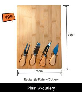 Bamboo Cheese Board With Stainless Steel Cutlery Set Wooden Charcuterie Chopping Board Pizza Board