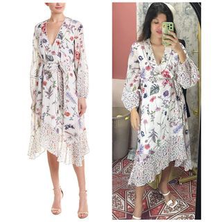 BCBGMAXAZRIA MIZED WILDFLOWER PRINT DRESS