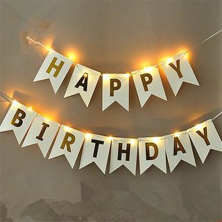 Birthday Banner with LED lights