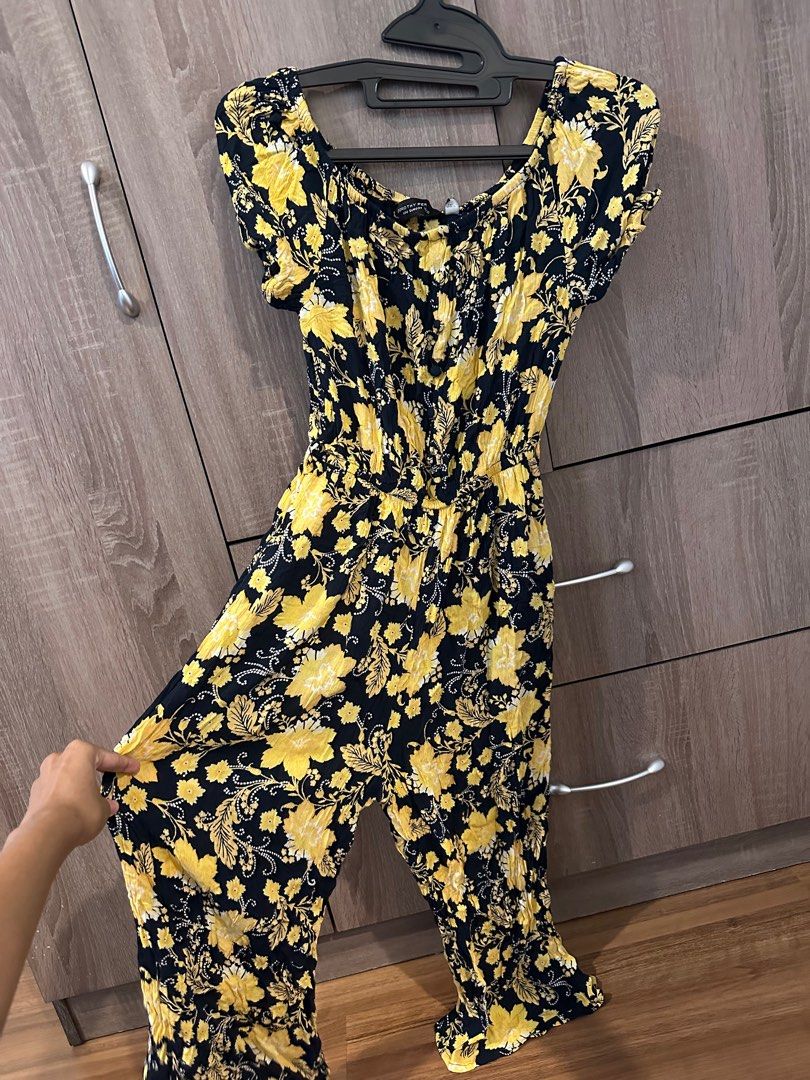 Black and mustard jumpsuit hot sale