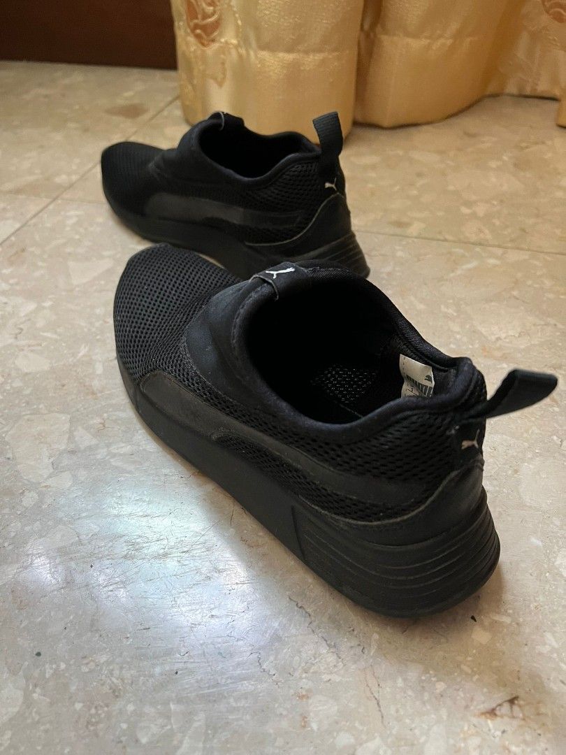 black on black puma sneakers