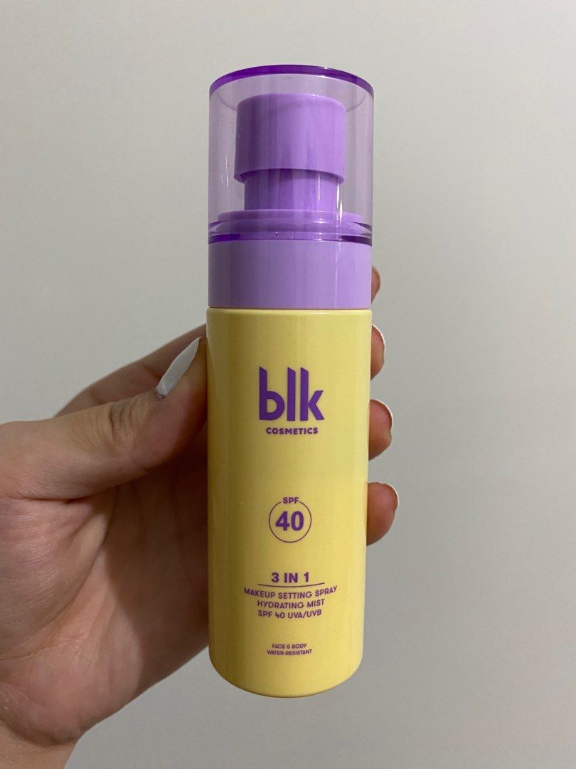 BLK Setting Spray & Hydrating Mist (Category: Face Care) located in Manila. Submitted by miwipoppins (Listing ID 1233452464, Image 1). Description: BLK Setting Spray - bought last may 17 - check last photo to see na di talaga puno ung bottle; attaching here as well the tiktok link of where i got the last pic from :) - 3in1 makeup setting spray, hydrating mist, SPF 40 UVA/UVB https://vt.tiktok.com/ZSLdwRSct/ .