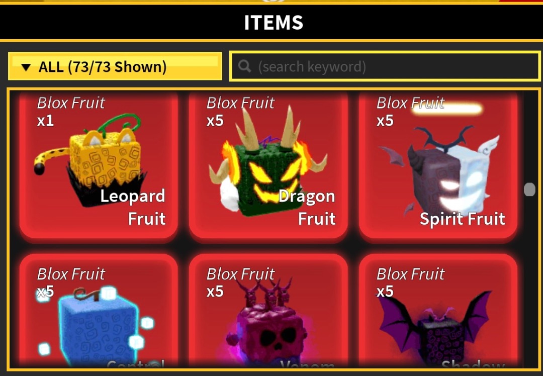 Blox Fruits Non Permanent Fruits *cheapest in the market, Video Gaming, Gaming Accessories, In