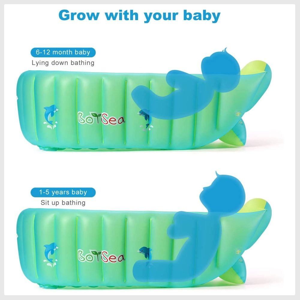 Boysea Inflatable Baby Bathtub with Air Pump, Bathtub Seat with