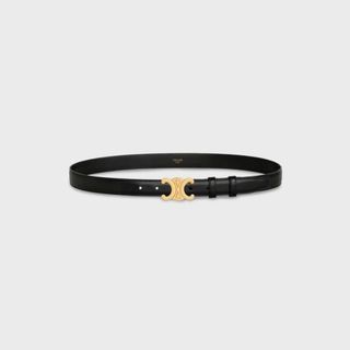 Black Medium Cuir Triomphe Belt In Taurillon Leather - Designer