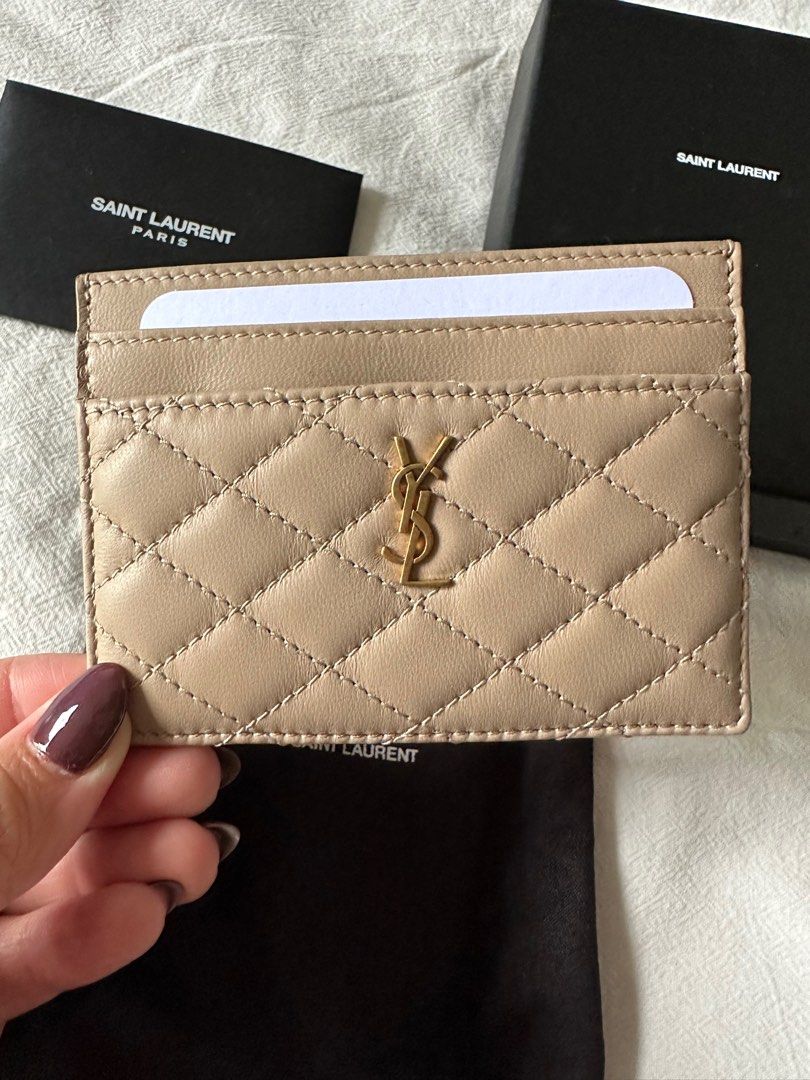 Brand New YSL Gaby Card Holder in Quilted Lambskin, Women's Fashion, Bags &  Wallets, Purses & Pouches on Carousell