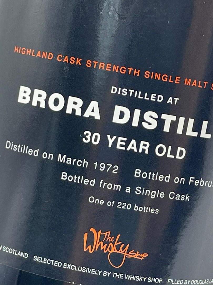 Brora 1972-30yrs Single Malt Whisky 700ml Bottled in 2003 限量220
