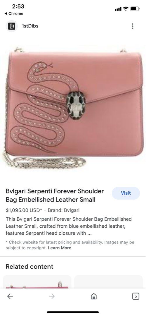 Bvlgari Serpenti Forever Top Handle Bag Leather Small at 1stDibs