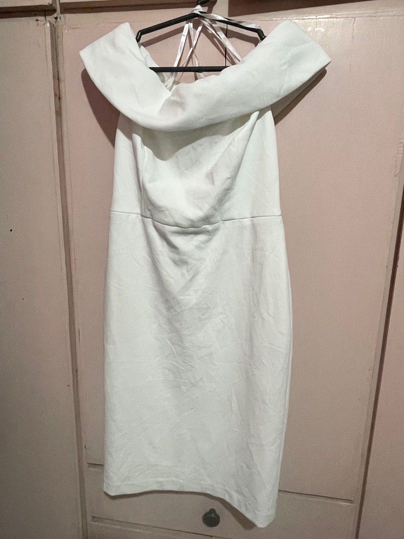 Calvin Klein off shoulder white dress