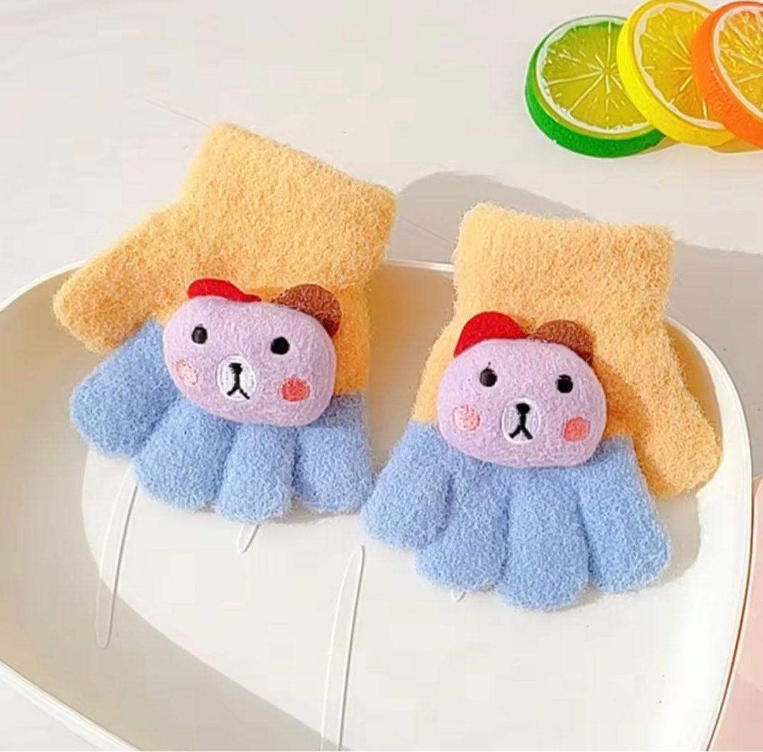 Cartoon Winter Pattern Full Fingers Gloves for Baby Children