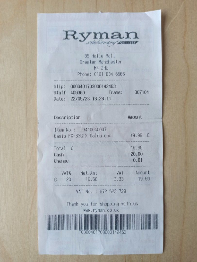 Ryman store scientific calculator