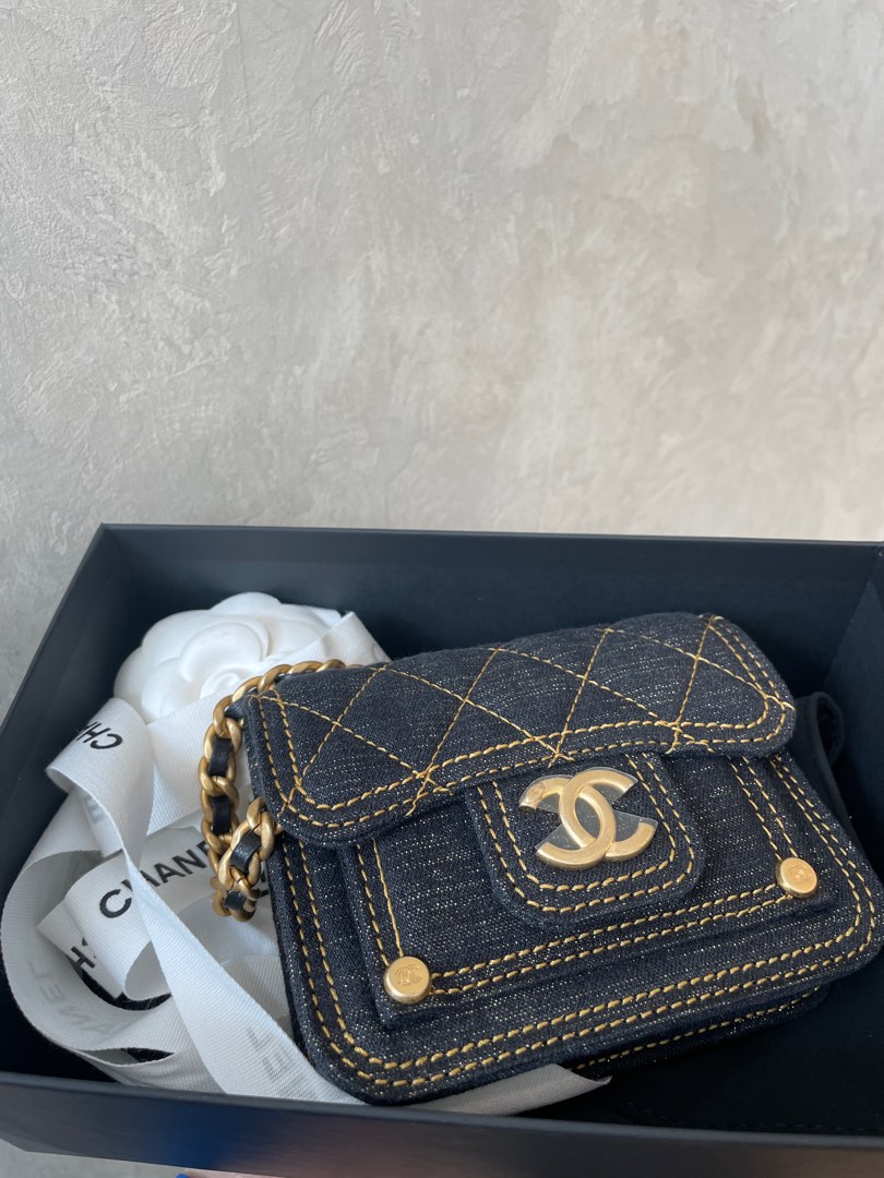 Chanel Vanity Bag in Denim, Luxury, Bags & Wallets on Carousell