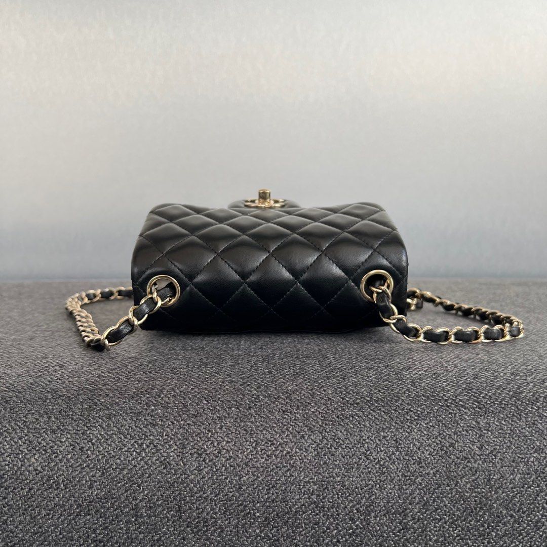 Chanel Mini Square Lambskin Black / Lghw, Luxury, Bags & Wallets