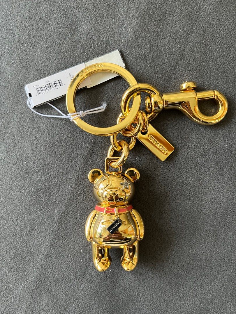 Coach 3D Bear Bag Charm Golden