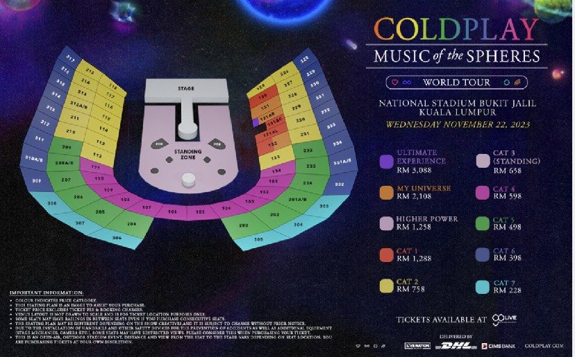 Coldplay Cat 6 Ticket Malaysia Tickets And Vouchers Event Tickets On Carousell