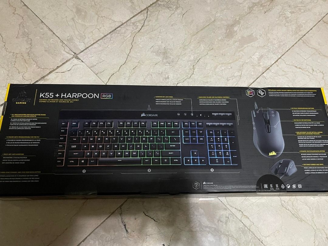 Corsair K55 + HARPOON RGB Keyboard and Mouse Combo on Carousell