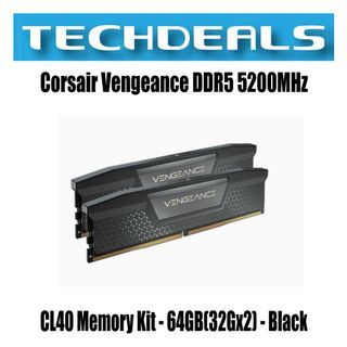 Corsair Vengeance DDR5 5200MHz CL40 Memory Kit - 64GB(32Gx2) - Black