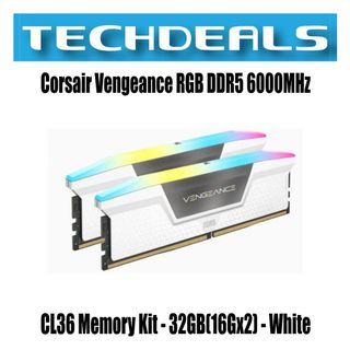 Corsair Vengeance RGB DDR5 6000MHz CL36 Memory Kit - 32GB(16Gx2) - White
