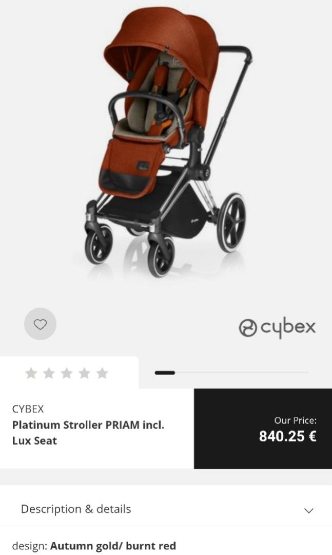 CYBEX Platinum Stroller PRIAM Lux Seat, Babies & Kids, Going Out