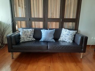 Dark Brown Leather 3 Seater Sofa